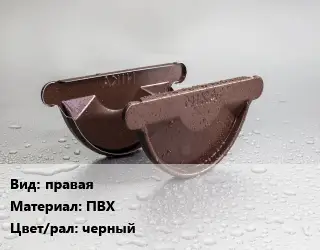 Заглушка желоба правая ПВХ черный